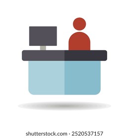 Ícone isolado do vetor do serviço de recepção do hotel. Símbolo gráfico para site de viagens e turismo e design de aplicativos, logotipo, aplicativo, UI