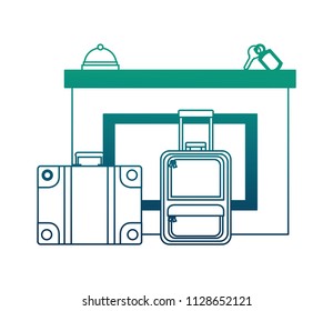 hotel reception suitcases bell and key suite
