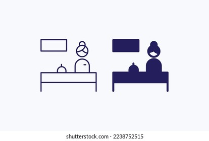 Icono de ilustración vectorial de la recepción del hotel