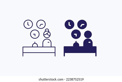 Icono de ilustración vectorial de la recepción del hotel