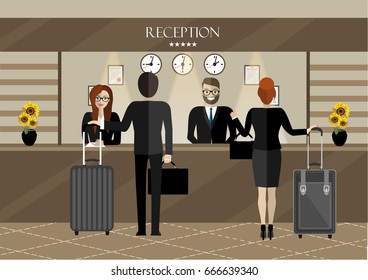 Hotel Front Desk Vector Stock Illustrations Images Vectors