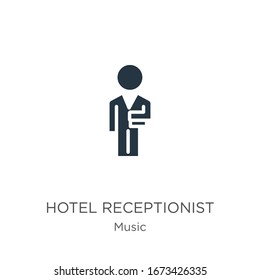 Hotel receptionist icon vector. Trendy flat hotel receptionist icon from music collection isolated on white background. Vector illustration can be used for web and mobile graphic design, logo, eps10