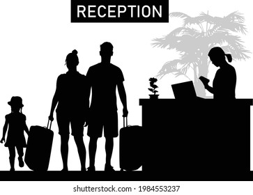 Hotel receptionist job vector illustration 