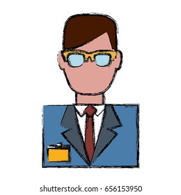 hotel receptionist man icon