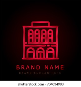 Hotel red chromium metallic logo