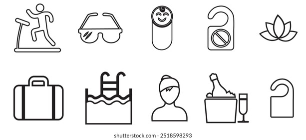 Hotel related icons. Hotel related vector illustration icon set