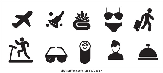 Hotel related icons. Hotel related vector illustration icon set