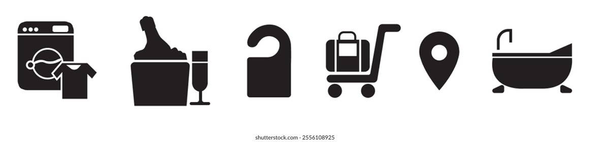 Hotel related icons. Hotel related vector illustration icon set