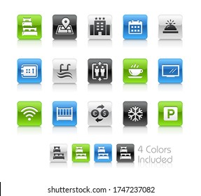 Hotel and Rentals Icons 1 of 2 - The vector file includes 4 color versions for each icon in different layers.