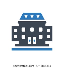 Hotel Resort Cottage Vector Icon