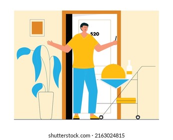 Hotel And Resort Holiday Trip Staycation Vector Art Illustration