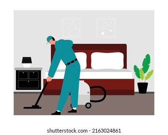 Hotel And Resort Holiday Trip Staycation Vector Art Illustration