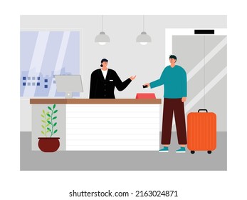 Hotel And Resort Holiday Trip Staycation Vector Art Illustration