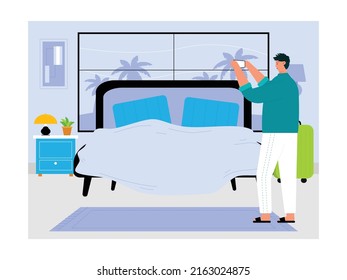 Hotel And Resort Holiday Trip Staycation Vector Art Illustration