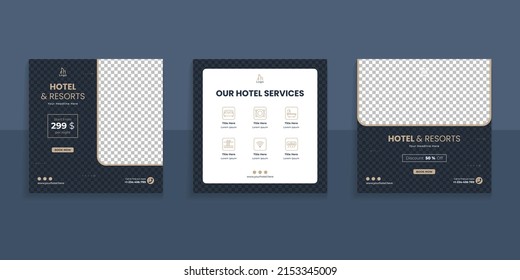 Hotel And Resort Social Media Post Template