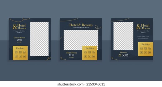 Hotel And Resort Social Media Post Template