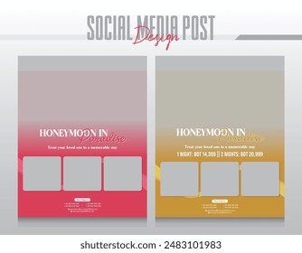 hotel and resort social media post template