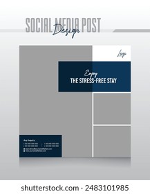 hotel and resort social media post template