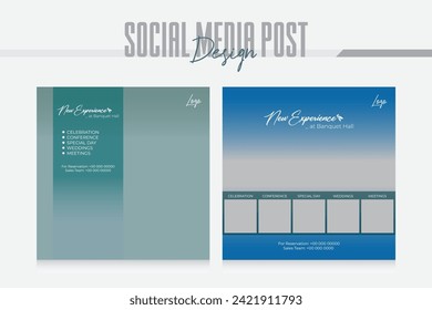 hotel resort and travel flyer or post social media template