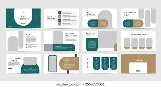 hotel and resorts presentation design template, travel and resorts powerpoint slides presentation layout