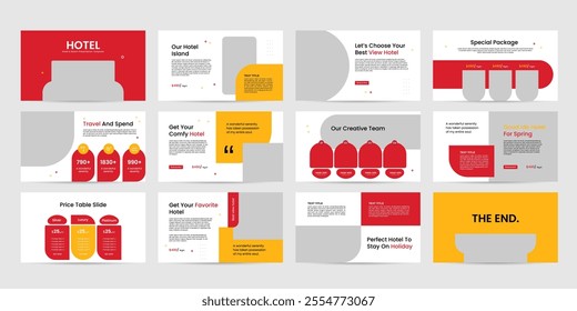 hotel and resorts presentation design template, travel and resorts powerpoint slides presentation layout