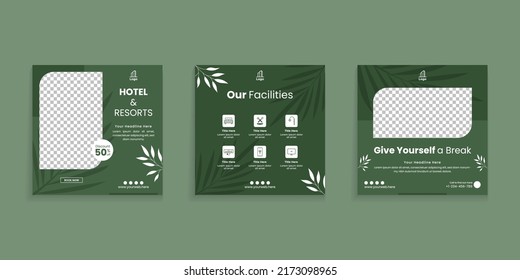 Hotel and Resorts Social Media Post Template