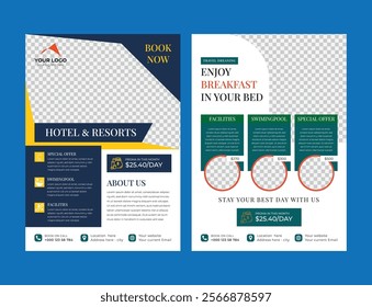 hotel and resorts Travel Flyer template design, Travel Vacation Tour Agency Flyer Template Design, travel and resorts PowerPoint slides presentation layout