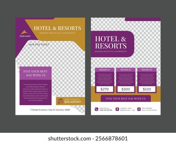 hotel and resorts Travel Flyer template design, Travel Vacation Tour Agency Flyer Template Design, travel and resorts PowerPoint slides presentation layout