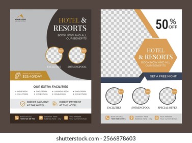 hotel and resorts Travel Flyer template design, Travel Vacation Tour Agency Flyer Template Design, travel and resorts PowerPoint slides presentation layout