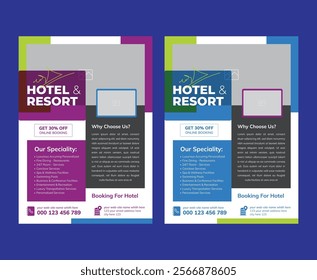 hotel and resorts Travel Flyer template design, Travel Vacation Tour Agency Flyer Template Design, travel and resorts PowerPoint slides presentation layout