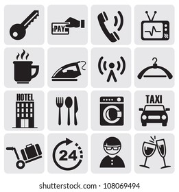 Hotel and rest icons set