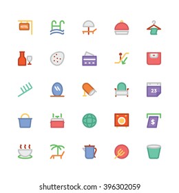 Hotel & Restaurant flat bold Vector Icons 12