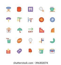 Hotel & Restaurant flat bold Vector Icons 14