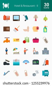 Hotel & Restaurant Flat Icons