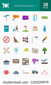 Hotel & Restaurant Flat Icons