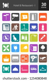 Hotel & Restaurant Glyph Icons