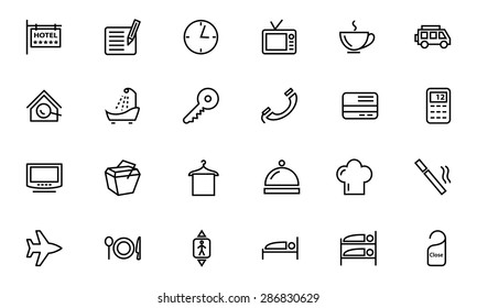 Hotel and Restaurant Line Icon 1 