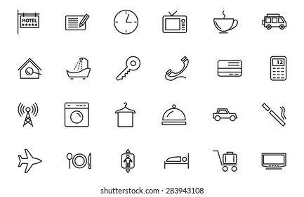 Hotel and Restaurant Line Icons 1