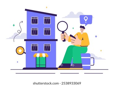 Hotel Reviews Vector Illustration featuring Rating Services, User Satisfaction, and Customer Experiences in a Flat Style Cartoon Background