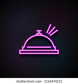 hotel ring icon. Element of Minimalistic  icons for mobile concept and web apps. Neon hotel ring icon can be used for web and mobile on dark gradient background