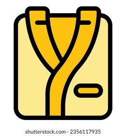 Hotel robe icon outline vector. Towel fabric. Home bath color flat