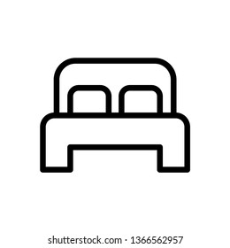 Hotel Room Bed Icon Vector