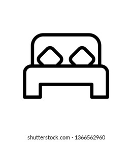 Hotel Room Bed Icon Vector