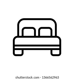 Hotel Room Bed Icon Vector