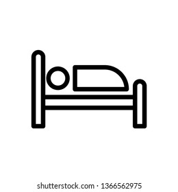 Hotel Room Bed Icon Vector