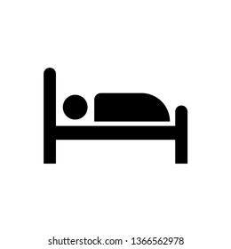 Hotel Room Bed Icon Vector