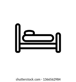 Hotel Room Bed Icon Vector