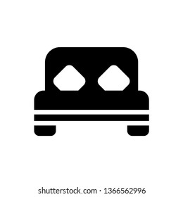 Hotel Room Bed Icon Vector