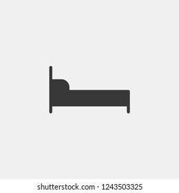 Hotel Room Bed Modern Simple Vector Icon