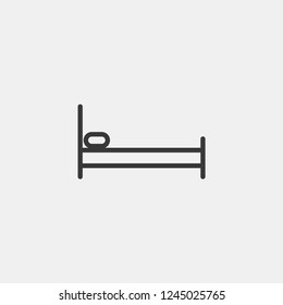 Hotel Room Bed Modern Simple Vector Icon